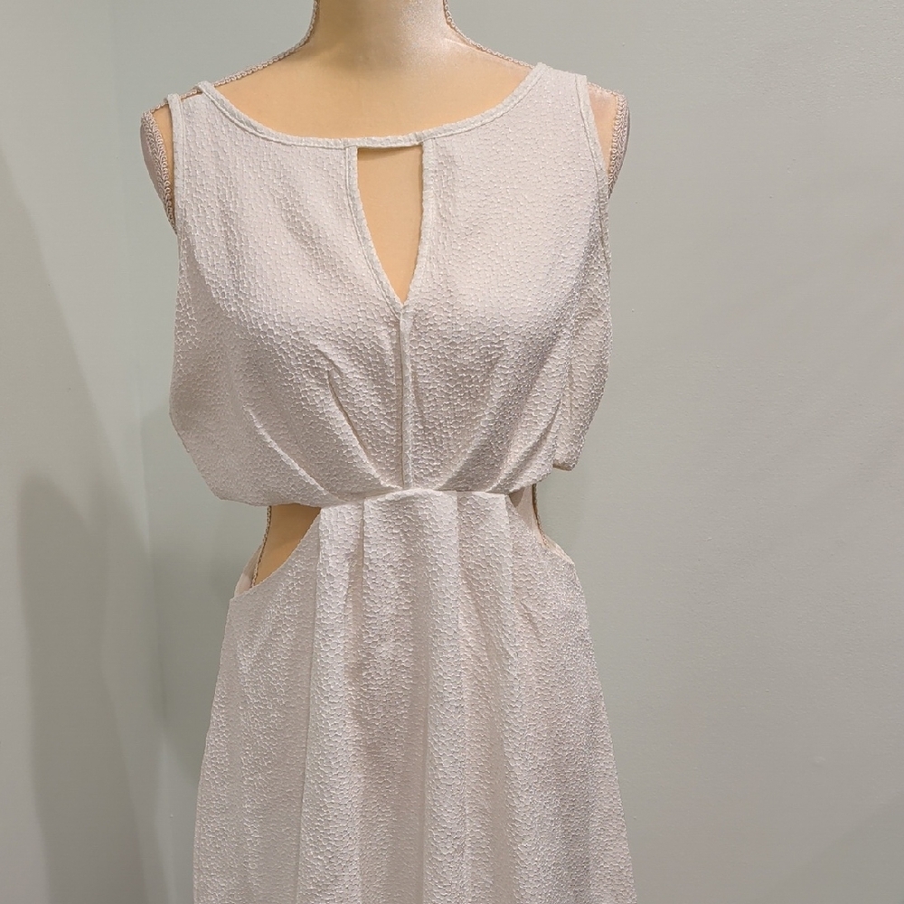 BCBGeneration Cream Cutout Backless Dress